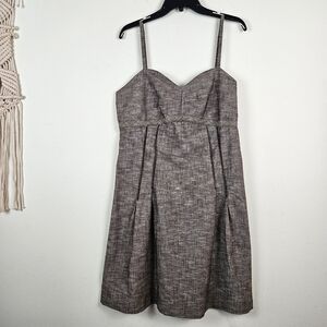 Matilda Jane Cotton Blend Fit and Flare Sundress in Size Large, Taupe